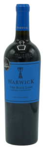 Warwick The Blue Lady Cabernet Sauvignon cape and grapes