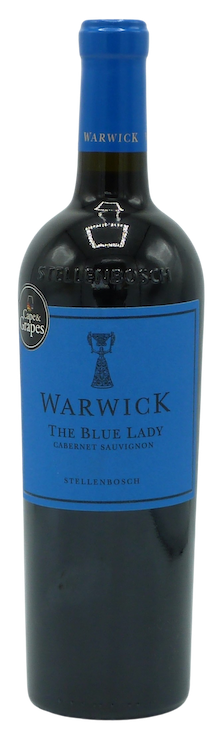 Warwick The Blue Lady Cabernet Sauvignon cape and grapes
