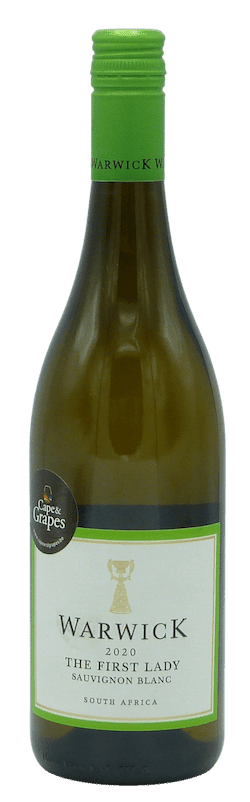 Warwick The First Lady Sauvignon Blanc 2020 cape and grapes