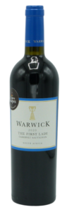 Warwick The First Lady Cabernet Sauvignon 2020 cape and grapes