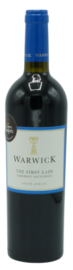 Warwick The First Lady Cabernet Sauvignon cape and grapes